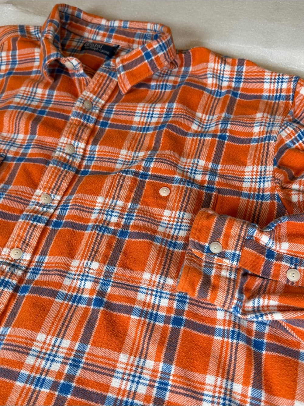 Vintage Polo Ralph Lauren Flannel Plaid Blanket Button Up Shirt Size 4XLT Note